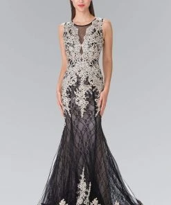 Elizabeth K - GL1462 Ornate Lace Illusion Trumpet Gown 13 Elizabeth K - GL1462 Ornate Lace Illusion Trumpet Gown