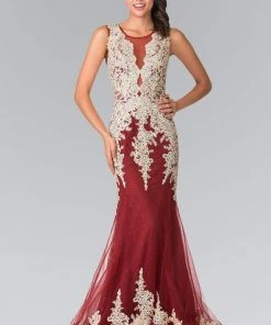 Elizabeth K - GL1462 Ornate Lace Illusion Trumpet Gown