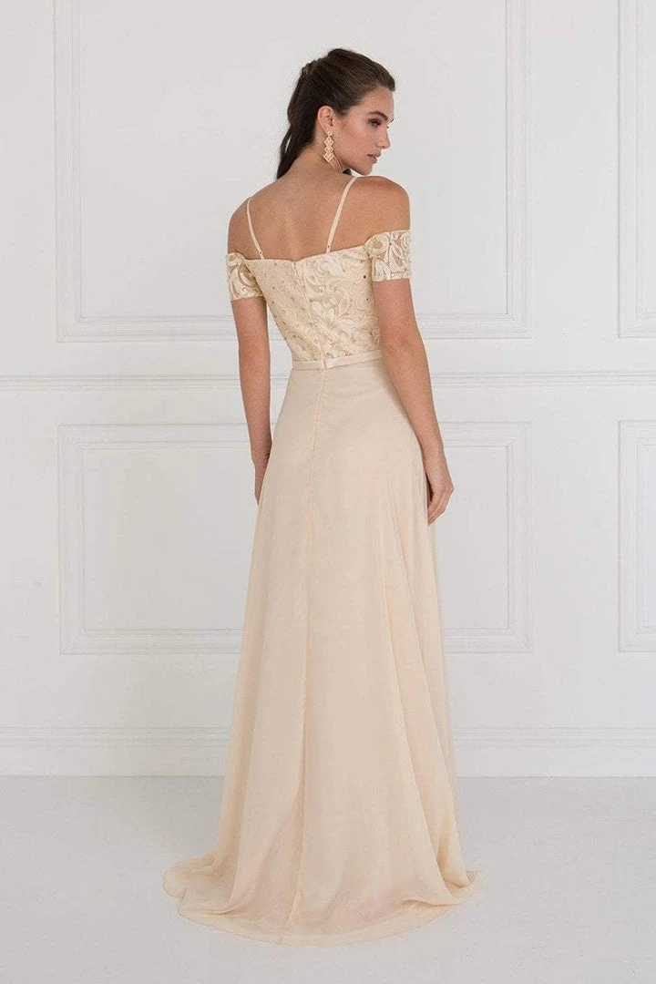 Elizabeth K - GL1521 Off Shoulder Lace Bodice Chiffon A-Line Gown 9 Elizabeth K - GL1521 Off Shoulder Lace Bodice Chiffon A-Line Gown