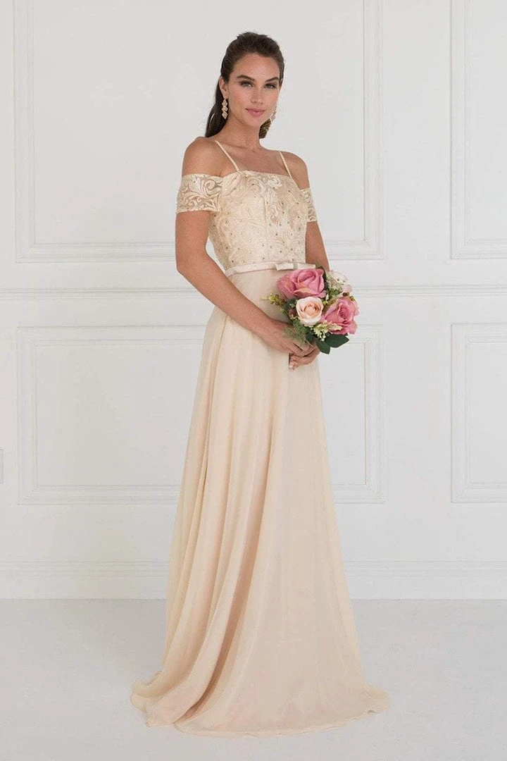 Elizabeth K - GL1521 Off Shoulder Lace Bodice Chiffon A-Line Gown 7 Elizabeth K - GL1521 Off Shoulder Lace Bodice Chiffon A-Line Gown