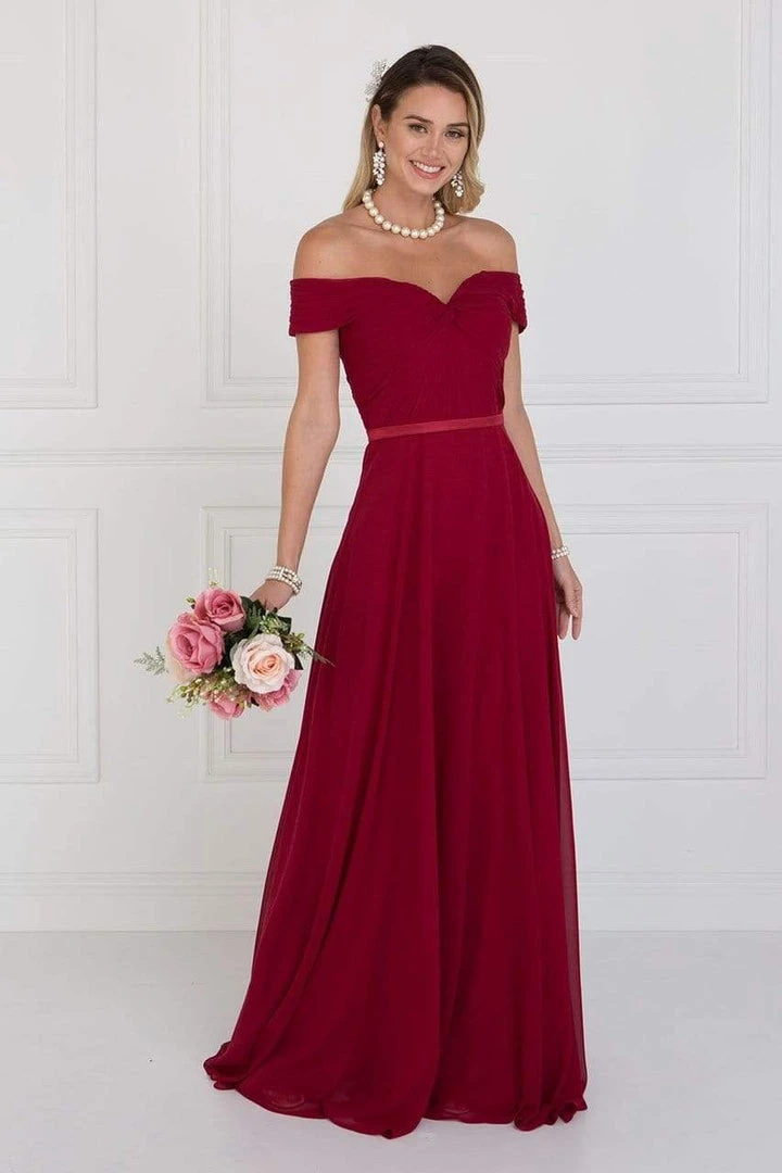 Elizabeth K - GL1523 Off Shoulder Twisted Bodice Chiffon Gown 6 Elizabeth K - GL1523 Off Shoulder Twisted Bodice Chiffon Gown