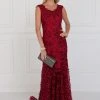 Elizabeth K - GL1529 Scoop Appliqued Evening Dress