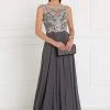 Elizabeth K - GL1565 Jeweled Illusion Bateau Chiffon A-line Gown 2 Elizabeth K - GL1565 Jeweled Illusion Bateau Chiffon A-line Gown