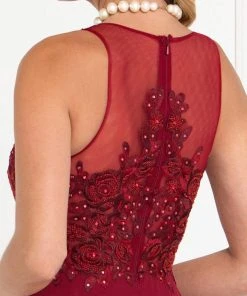 Elizabeth K - GL1570 Embroidered Illusion Halter Chiffon A-line Dress 17 Elizabeth K - GL1570 Embroidered Illusion Halter Chiffon A-line Dress