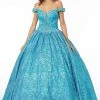 Elizabeth K - GL1821 Crystal Beaded Glitter Netting Quinceanera Dress 1 Elizabeth K - GL1821 Crystal Beaded Glitter Netting Quinceanera Dress