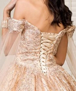 Elizabeth K - GL1926 Glitter Off Shoulder Ballgown