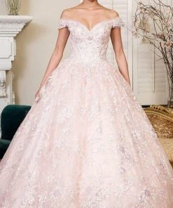 Elizabeth K - GL1942 Wide Neck Embellished Ballgown
