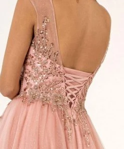 Elizabeth K - GL1954 Embellished Bateau Mesh A-line Gown 17 Elizabeth K - GL1954 Embellished Bateau Mesh A-line Gown