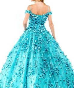 Elizabeth K - GL1962 Blossom Ornate Off Shoulder Ballgown