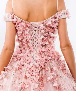 Elizabeth K - GL1962 Blossom Ornate Off Shoulder Ballgown