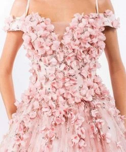 Elizabeth K - GL1962 Blossom Ornate Off Shoulder Ballgown