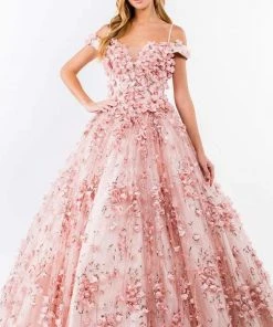 Elizabeth K - GL1962 Blossom Ornate Off Shoulder Ballgown