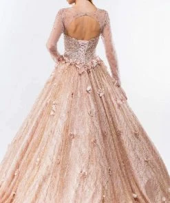 Elizabeth K - GL1963 Long Sleeve Jeweled Ballgown