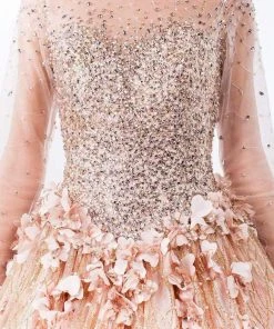 Elizabeth K - GL1963 Long Sleeve Jeweled Ballgown