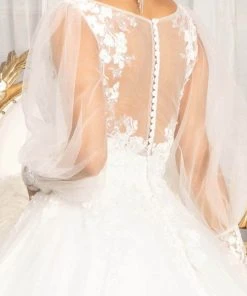 Elizabeth K GL1981 - Long Sleeve V-neck Wedding Gown 13 Elizabeth K GL1981 - Long Sleeve V-neck Wedding Gown