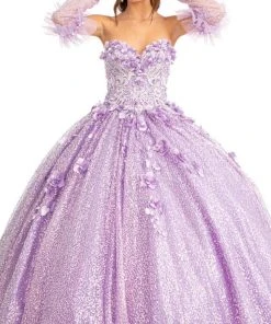 Elizabeth K GL1986 - Sweetheart Neck With Removable Sleeve Long Gown