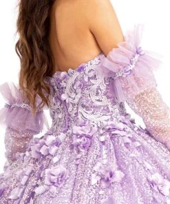 Elizabeth K GL1986 - Sweetheart Neck With Removable Sleeve Long Gown