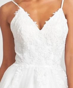 Elizabeth K GL1989 - Sleeveless V-neckline Ball Gown