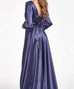 Elizabeth K GL1990 - Split Sleeve High Slit Evening Dress 37 Elizabeth K GL1990 - Split Sleeve High Slit Evening Dress