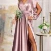 Elizabeth K GL1990 - Split Sleeve High Slit Evening Dress 1 Elizabeth K GL1990 - Split Sleeve High Slit Evening Dress