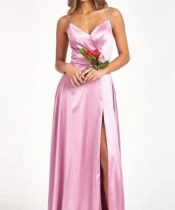 Elizabeth K GL1993 - Spaghetti Strap V-Neck Prom Dress With Slit 25 Elizabeth K GL1993 - Spaghetti Strap V-Neck Prom Dress With Slit