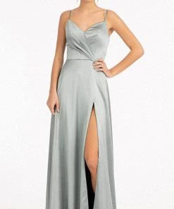 Elizabeth K GL1993 - Spaghetti Strap V-Neck Prom Dress With Slit 32 Elizabeth K GL1993 - Spaghetti Strap V-Neck Prom Dress With Slit