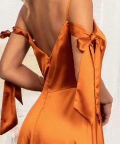 Elizabeth K GL1994 - Tie Strap Satin A-Line Prom Dress 39 Elizabeth K GL1994 - Tie Strap Satin A-Line Prom Dress