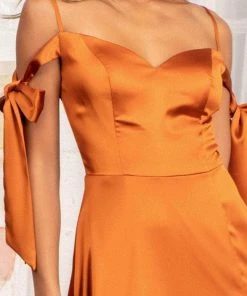 Elizabeth K GL1994 - Tie Strap Satin A-Line Prom Dress 40 Elizabeth K GL1994 - Tie Strap Satin A-Line Prom Dress