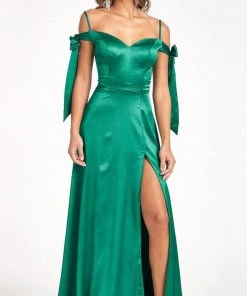 Elizabeth K GL1994 - Tie Strap Satin A-Line Prom Dress