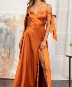 Elizabeth K GL1994 - Tie Strap Satin A-Line Prom Dress 37 Elizabeth K GL1994 - Tie Strap Satin A-Line Prom Dress