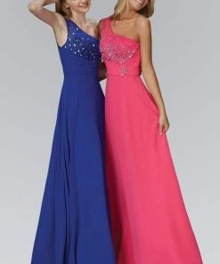 Elizabeth K - GL2021 Asymmetrical Illusion Shirred Gown 9 Elizabeth K - GL2021 Asymmetrical Illusion Shirred Gown