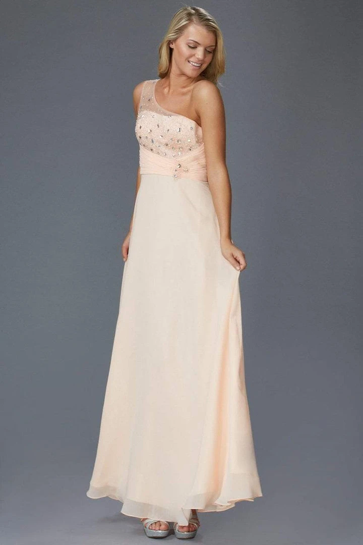 Elizabeth K - GL2021 Asymmetrical Illusion Shirred Gown 3 Elizabeth K - GL2021 Asymmetrical Illusion Shirred Gown