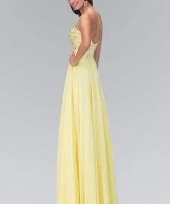 Elizabeth K - GL2049 Strapless Applique Chiffon Gown