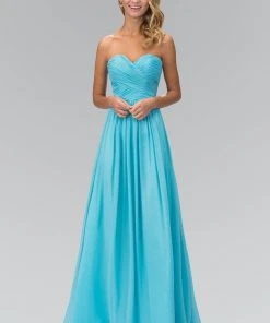 Elizabeth K - GL2076 Ruched Sweetheart Chiffon A-line Dress