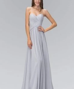 Elizabeth K - GL2076 Ruched Sweetheart Chiffon A-line Dress