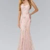 Elizabeth K - GL2089 Beaded Strapless Tulle Trumpet Gown