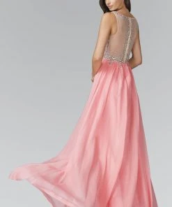 Long Dresses Elizabeth K - GL2093 Sheer Crystal-Crusted A-Line Gown 6 Long Dresses Elizabeth K - GL2093 Sheer Crystal-Crusted A-Line Gown