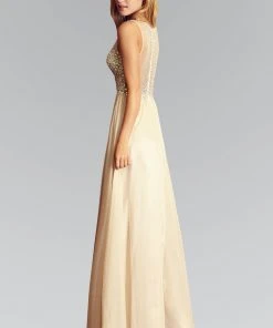 Long Dresses Elizabeth K - GL2093 Sheer Crystal-Crusted A-Line Gown 7 Long Dresses Elizabeth K - GL2093 Sheer Crystal-Crusted A-Line Gown