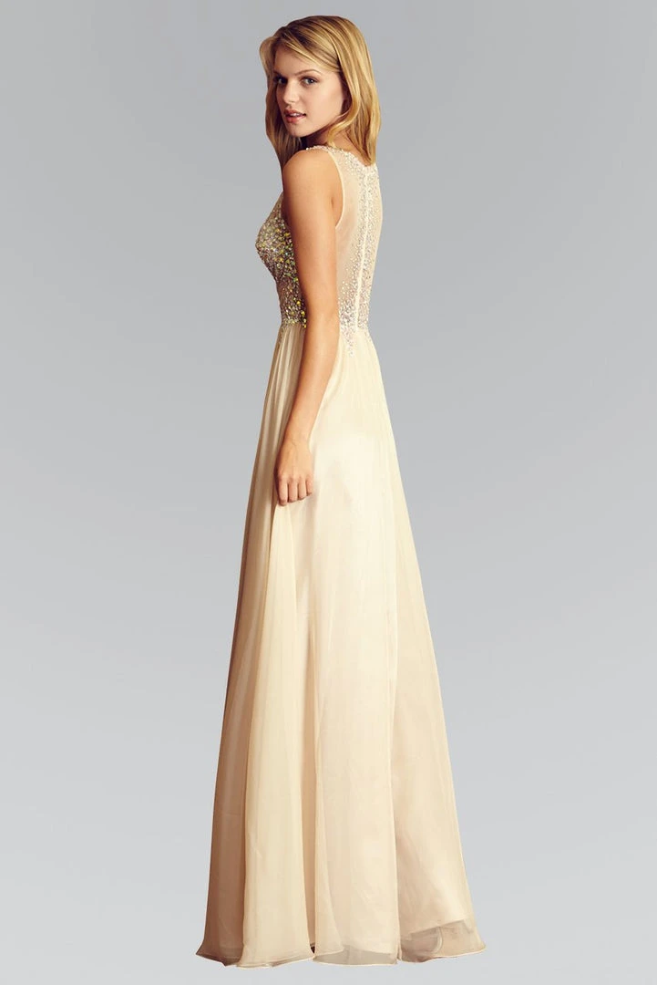 Long Dresses Elizabeth K - GL2093 Sheer Crystal-Crusted A-Line Gown 5 Long Dresses Elizabeth K - GL2093 Sheer Crystal-Crusted A-Line Gown