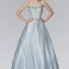 Elizabeth K - GL2111 Embellished Sheer Bodice And Back Tulle Gown