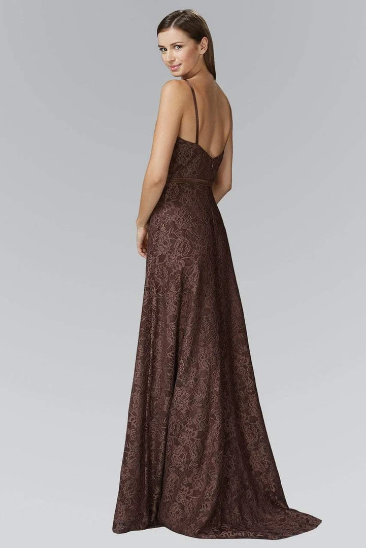 Elizabeth K - GL2170 Lace Embellished Scoop Neck Long Dress 4 Elizabeth K - GL2170 Lace Embellished Scoop Neck Long Dress