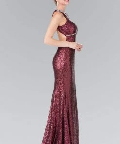 Elizabeth K - GL2217 Sequined Halter Neck Trumpet Dress 17 Elizabeth K - GL2217 Sequined Halter Neck Trumpet Dress