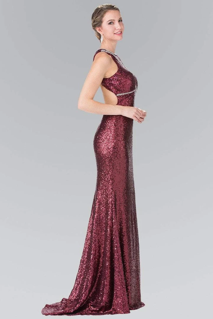 Elizabeth K - GL2217 Sequined Halter Neck Trumpet Dress 8 Elizabeth K - GL2217 Sequined Halter Neck Trumpet Dress