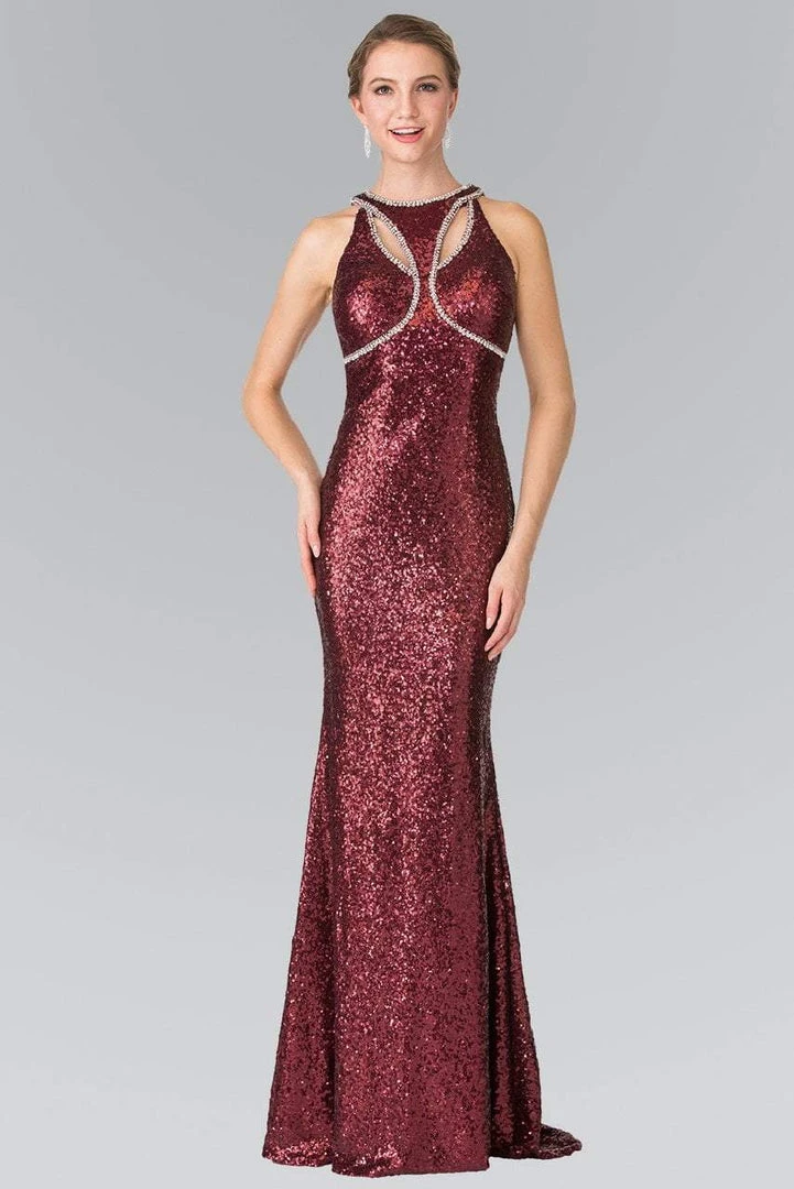 Elizabeth K - GL2217 Sequined Halter Neck Trumpet Dress 7 Elizabeth K - GL2217 Sequined Halter Neck Trumpet Dress
