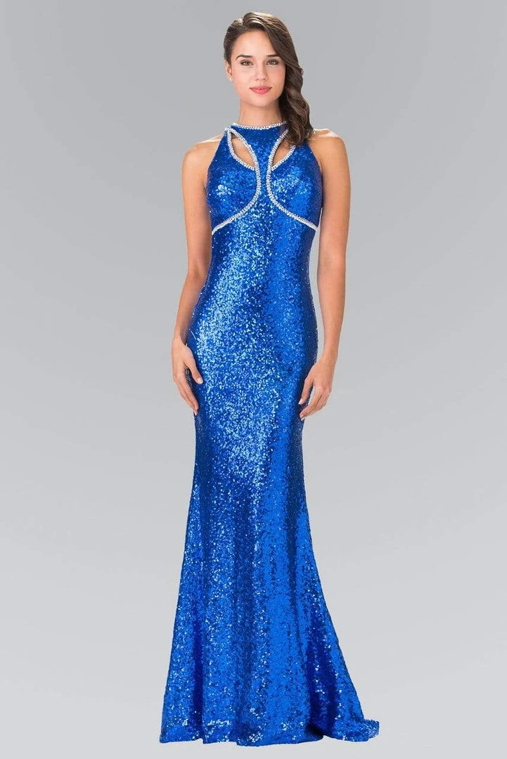 Elizabeth K - GL2217 Sequined Halter Neck Trumpet Dress 11 Elizabeth K - GL2217 Sequined Halter Neck Trumpet Dress