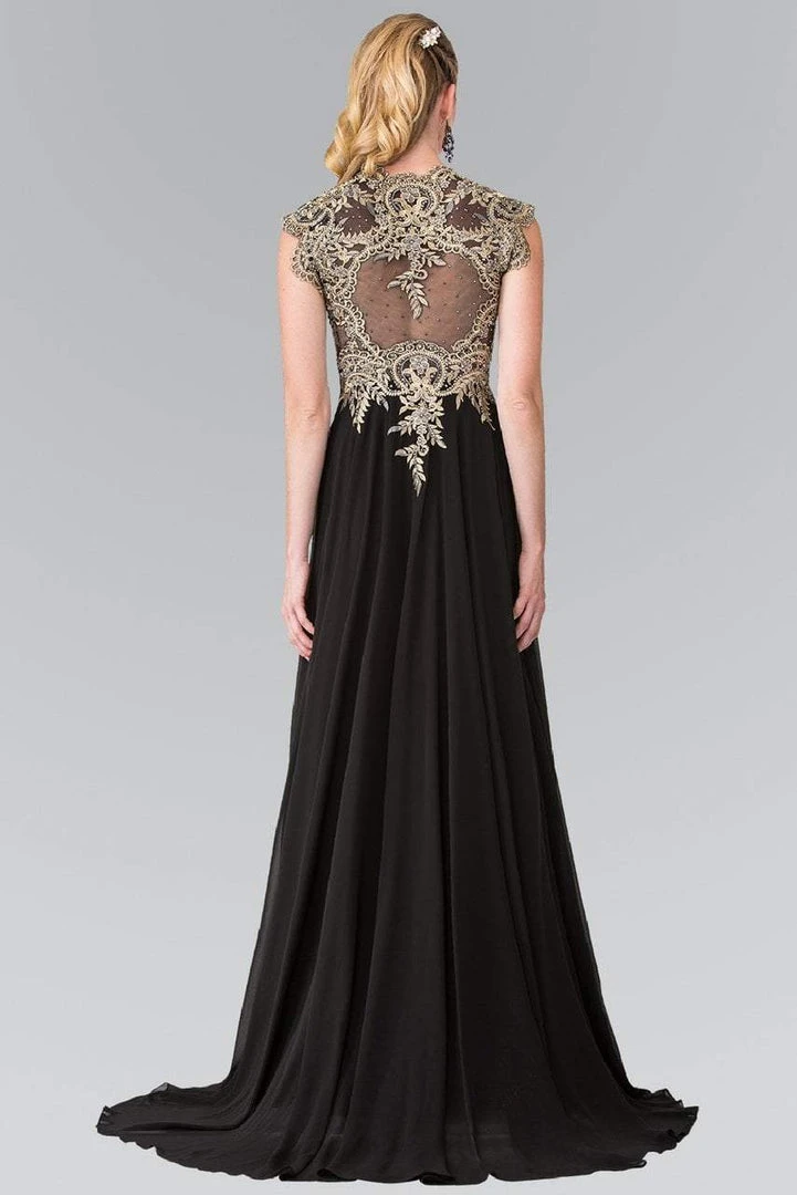 Elizabeth K - GL2229 Gilt Embroidered Bateau A-Line Gown 6 Elizabeth K - GL2229 Gilt Embroidered Bateau A-Line Gown
