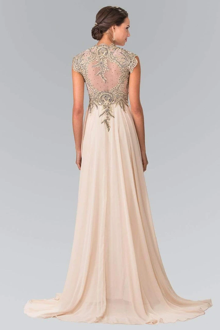 Elizabeth K - GL2229 Gilt Embroidered Bateau A-Line Gown 4 Elizabeth K - GL2229 Gilt Embroidered Bateau A-Line Gown