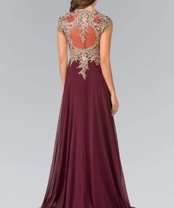 Elizabeth K - GL2229 Gilt Embroidered Bateau A-Line Gown 15 Elizabeth K - GL2229 Gilt Embroidered Bateau A-Line Gown