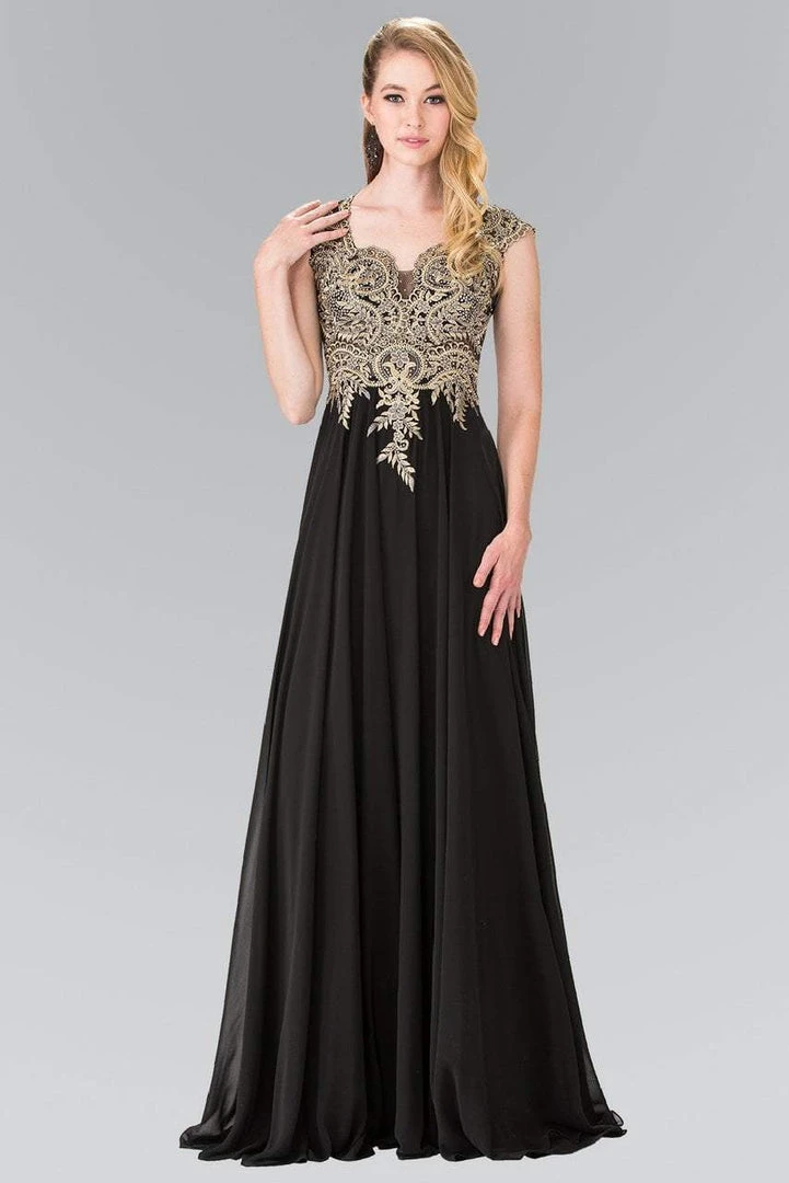 Elizabeth K - GL2229 Gilt Embroidered Bateau A-Line Gown 5 Elizabeth K - GL2229 Gilt Embroidered Bateau A-Line Gown