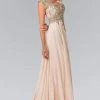 Elizabeth K - GL2229 Gilt Embroidered Bateau A-Line Gown 1 Elizabeth K - GL2229 Gilt Embroidered Bateau A-Line Gown